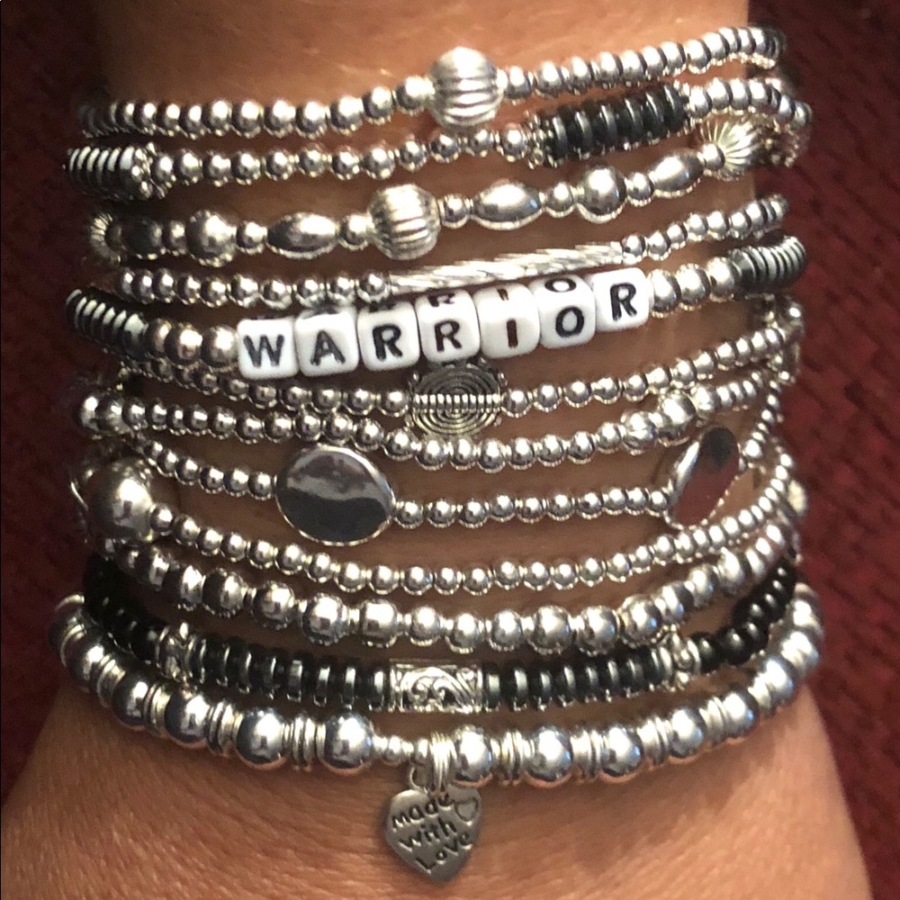 Silver plated stretch bracelets